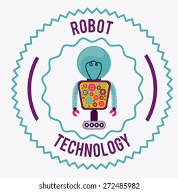Robot design over white background, vector illustration