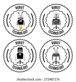 Robot design over white background, vector illustration