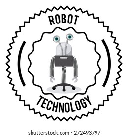Robot design over white background, vector illustration