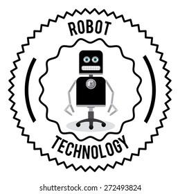 Robot design over white background, vector illustration