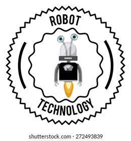 Robot design over white background, vector illustration