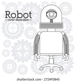 Robot design over white background, vector illustration