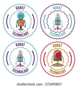 Robot design over white background, vector illustration