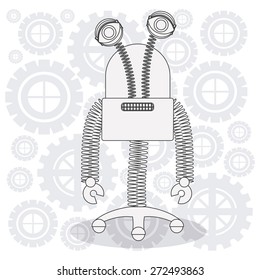 Robot design over white background, vector illustration