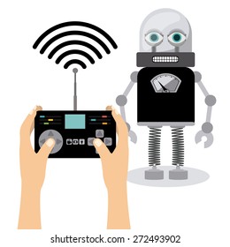 Robot design over white background, vector illustration