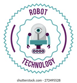 Robot design over white background, vector illustration