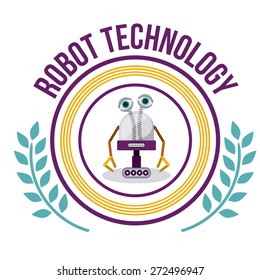 Robot design over white background, vector illustration