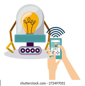 Robot design over white background, vector illustration