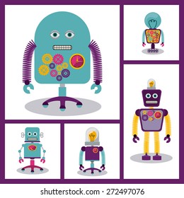 Robot design over white background, vector illustration