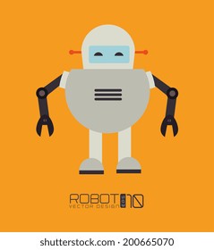 Robot design over yellow background, vector illustration