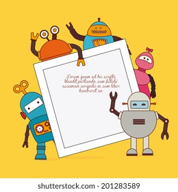 Robot design over yellow background, vector illustration