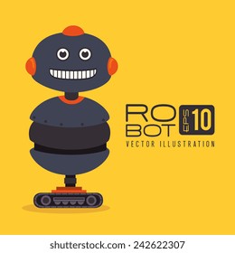 Robot design over yellow background, vector illustration