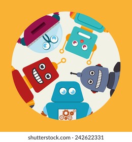 Robot design over yellow background, vector illustration