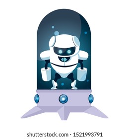 Robot design, Robotic tecnology futuristic toy machine cyborg science and android theme Vector illustration