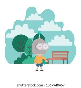Robot design, Robotic tecnology futuristic toy machine cyborg science and android theme Vector illustration