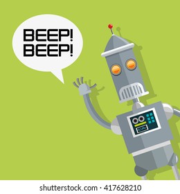 Robot design. Technology concept. Colorful illustration