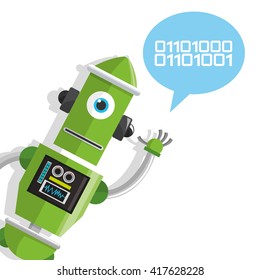 Robot design. Technology concept. Colorful illustration