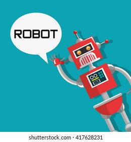 Robot design. Technology concept. Colorful illustration