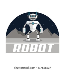 Robot design. Technology concept. Colorful illustration