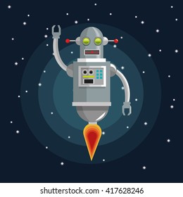 Robot design. Technology concept. Colorful illustration