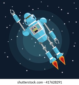 Robot design. Technology concept. Colorful illustration