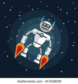 Robot design. Technology concept. Colorful illustration