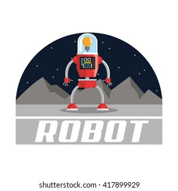 Robot design. Technology concept. Colorful illustration