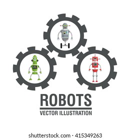Robot design. Technology concept. humanoid icon