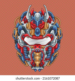 Robot detail warrior head. Robot detail warrior head