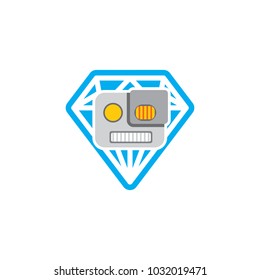 Robot Diamond Logo Icon Design