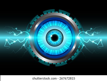 Robot Digital blue eye with sparkle for security concept, vector illustration 