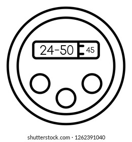 Robot digital clock icon. Outline robot digital clock vector icon for web design isolated on white background
