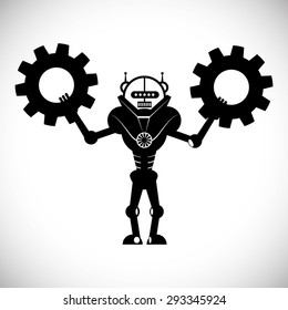 Robot digital design, vector illustration 10 eps graphic