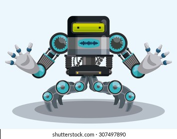 Robot digital design, vector illustration eps 10.