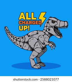 
Robot dinosaur illustration, text all loaded!