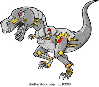 Robot Dinosaur Vector Illustration