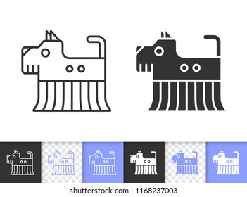 Robot Dog black linear and silhouette icons. Thin line sign of giant schnauzer. Cyborg outline pictogram isolated on white, transparent background. Vector Icon shape. Robot Dog simple symbol closeup