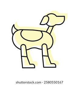Robot Dog color shadow thinline icon, editable vector icon, pixel perfect, illustrator ai file 