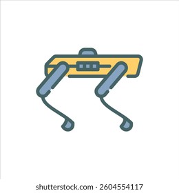 Robot Dog filled outline icon. Robot Dog color line illustration.
