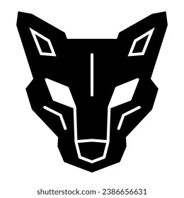 Robot dog head solid icon, Robotization concept, robotic wolf sign on white background, Head of robot dog icon in glyph style for mobile concept and web design. Vector graphics