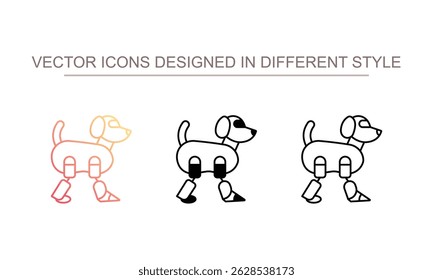 Diseño de icono de perro robot con fondo blanco Ilustración de stock