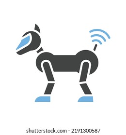 Robot Dog Symbol, Vektorbild. Kann auch für künstliche Intelligenz verwendet werden. Geeignet für mobile Apps, Web-Apps und Printmedien.