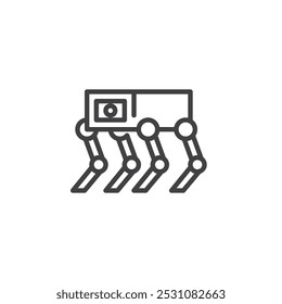 Robot Dog line icon. linear style sign for mobile concept and web design. A robotic dog with sensors outline vector icon. AI pets symbol, logo illustration. Vector graphics