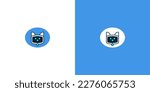 Robot Dog Logo With 2 Colors
