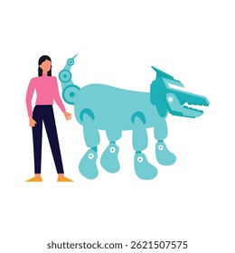 Robot dog Vector illustration which can easily modify or edit

