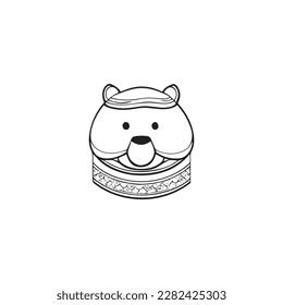 A robot dog vector line art for coloring book.