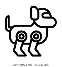 Roboter-Hund-Vektordick-Line-Symbol für persönliche und kommerzielle Nutzung.
