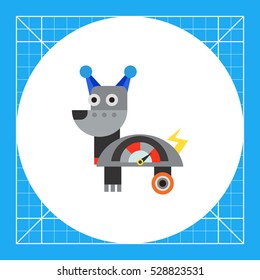 Robot Dog with Wheels and Meter Icon