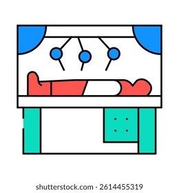 robot doing surgery operation line icon vector. robot doing surgery operation sign. isolated symbol illustration