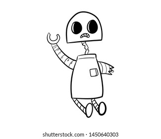 robot doodle broken vector hand drawing  toy
